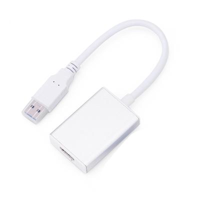 Cable convertidor USB 3.0 a HDMI, adaptador gráfico de pantalla para PC HD 1080P (Blanco)