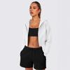 Women's Cropped Hoodie with Full Zip In Multiple Colors