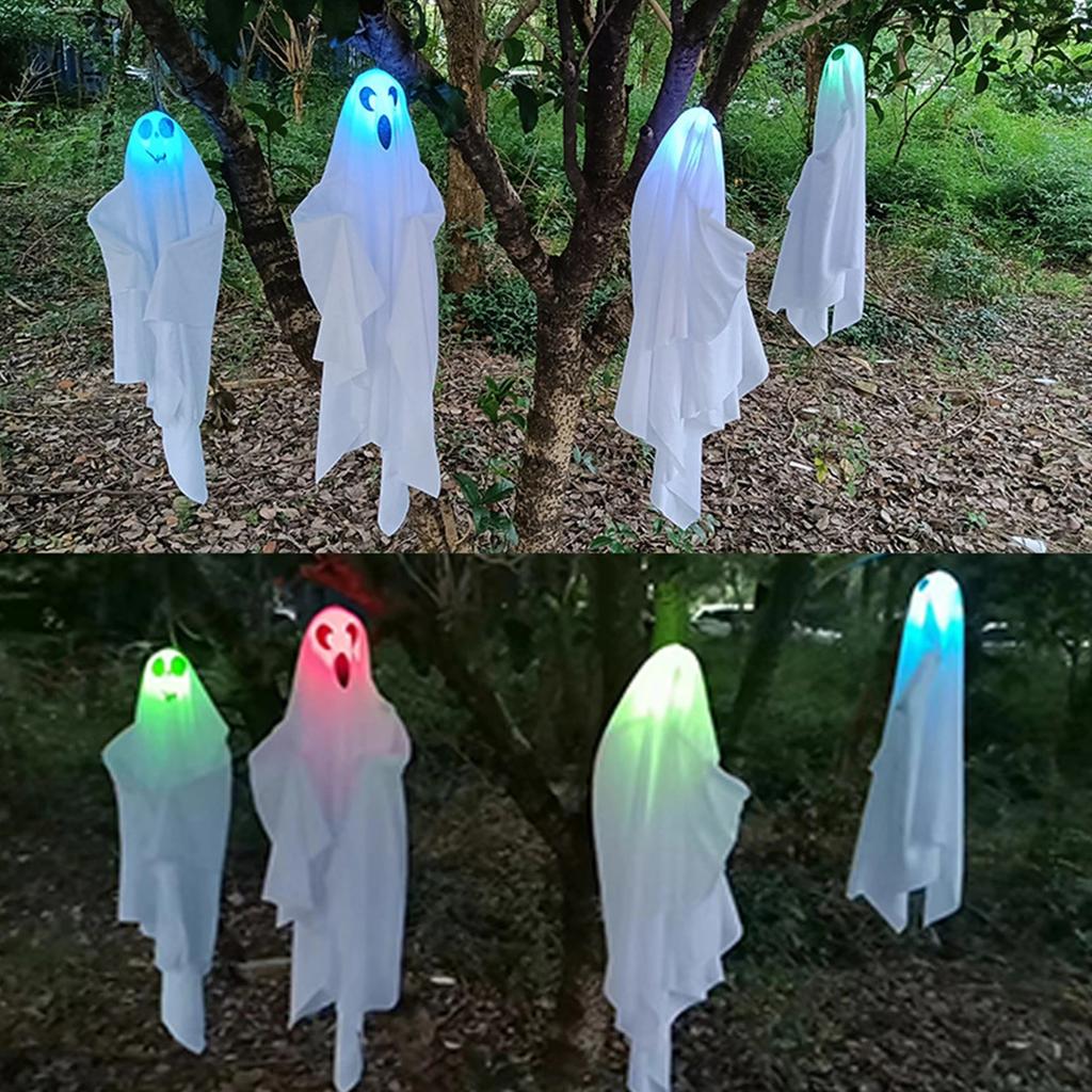 1 Pcs Halloween Ghost Hanging Halloween Hanging Lamp White Flying Ghost Hanging Tree Window CDecoration Scene Layout Props