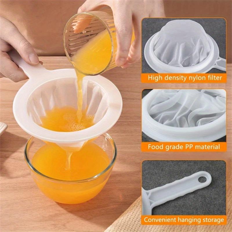 1Pc100/200/400 Mesh Washable Nylon Ultra Fine Filter Mesh Strainer Spoon Sieve Soy Milk Juice Coffee Tea Filter Kitchen Colander