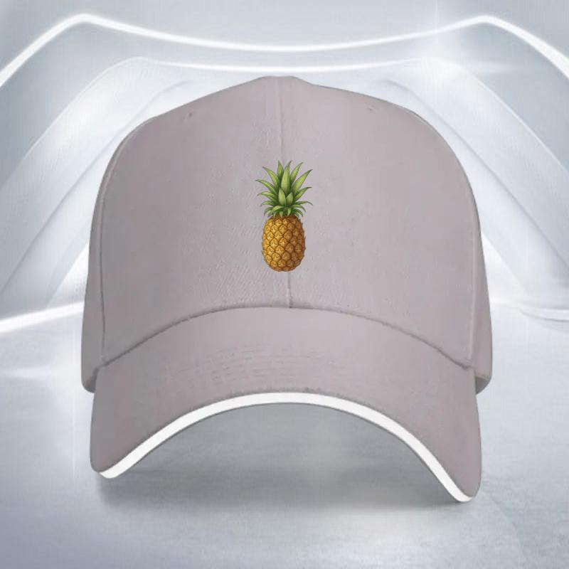 Pineapple Print Baseball Cap Polyester Lightweight Adjustable Unisex Style for Outdoor Sports Cycling Parties