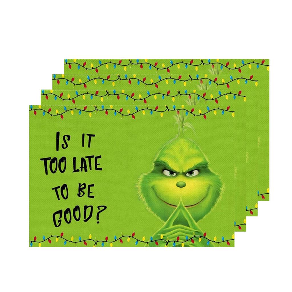 Christmas Tree Christmas Mat 4-piece Set Mat Holiday Party Christmas Table Decoration.