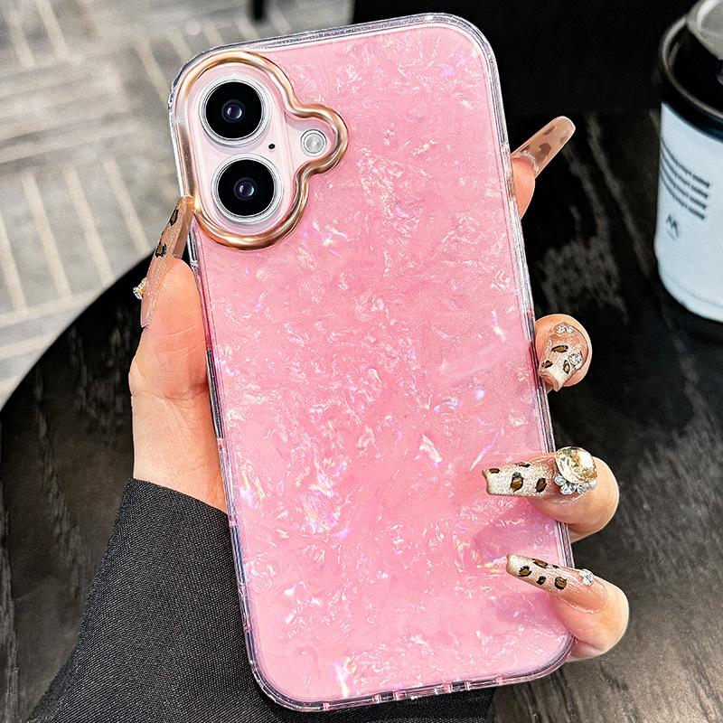 Applicable To IPhone17promax Mobile Phone Case New Fantasy Glitter Powder Shell Pattern Full Edge 15 Anti Fall Simple Style