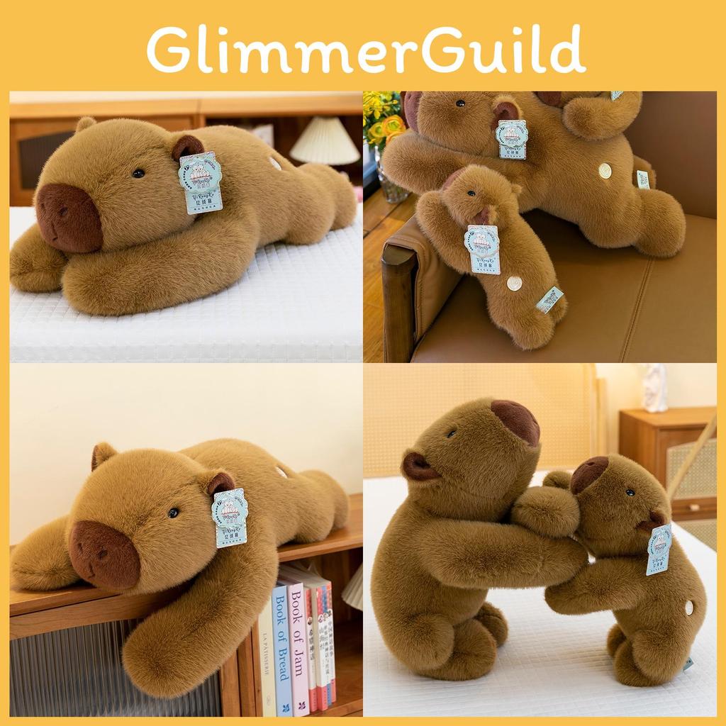 Plush Capybara Toy Cute Cartoon Stuffed Animal Kids Sleep Pillow Home Decor