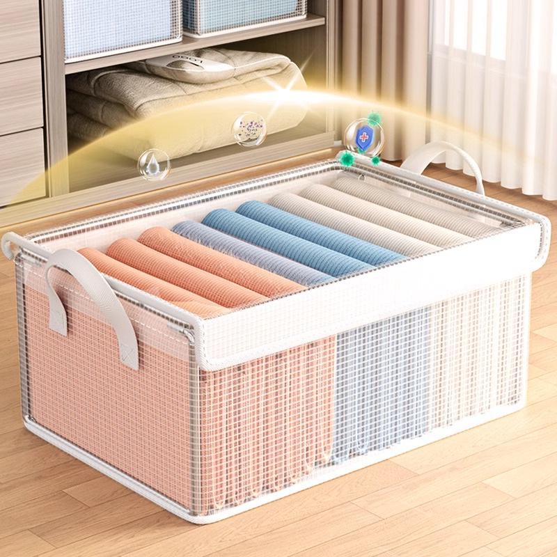 Clear View Storage Drawer: Foldable, Dustproof, Moisture-Proof Wardrobe Organizer for Clothes