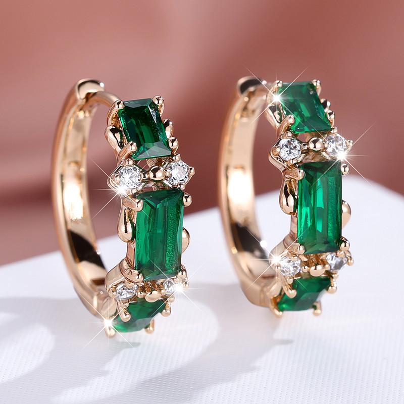 

1 пара золотистого цвета, прямоугольные серьги, белые, черные, синие, зеленые, фиолетовые, с камнями, штабелируемые серьги-капли, висячие серьги-крючки, свадебные украшения, подарки зелёный