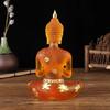 Transparent Resin Buddha Figurines Imitation Mini Buddhism Ornament Sitting Buddha Statue  Desktop