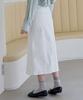 Deuloupisumeon Vertical Line Denim Long Skirt [L.Beige]