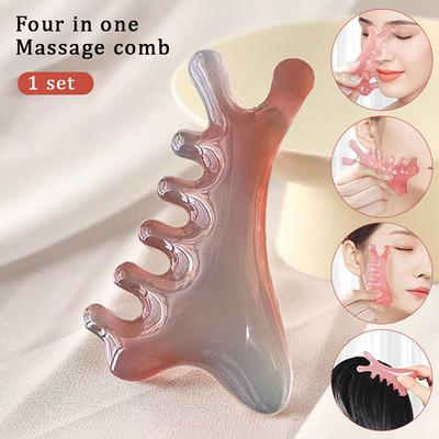 1ks Masážny hrebeň na meridiány tela Živica Päť širokých zubov Hrebeň Akupunktúrna terapia Cirkulácia krvi Antistatický Hladký hrebeň na vlasy