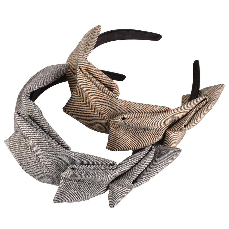 Lystrfac Mode Herbst Winter Stoff Karomuster Stirnband für Frauen Mädchen Rutschfestes Haarband Damen Haarreif Haarschmuck