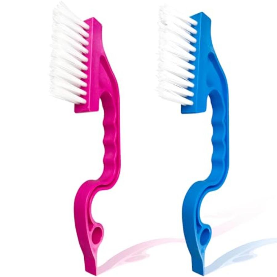 Window Track Cleaning Brush Set - 2 Pack Window and Door Track Cleaning Tools with Ergonomic Handle for Precision Cleaning, Blu
