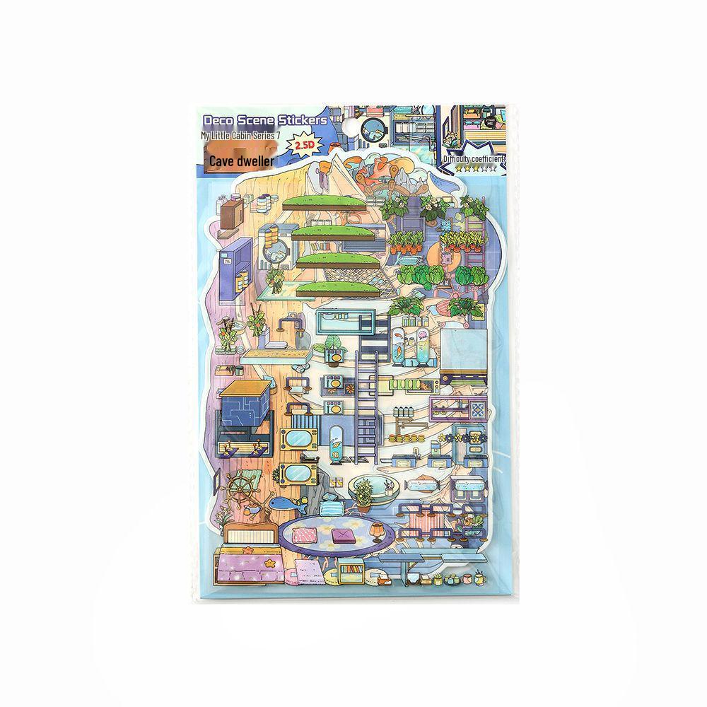 Infeel.Me 2.5D Scenery Stickers - My Little House Series: Episode 7 Miniature Houses Craft Fun