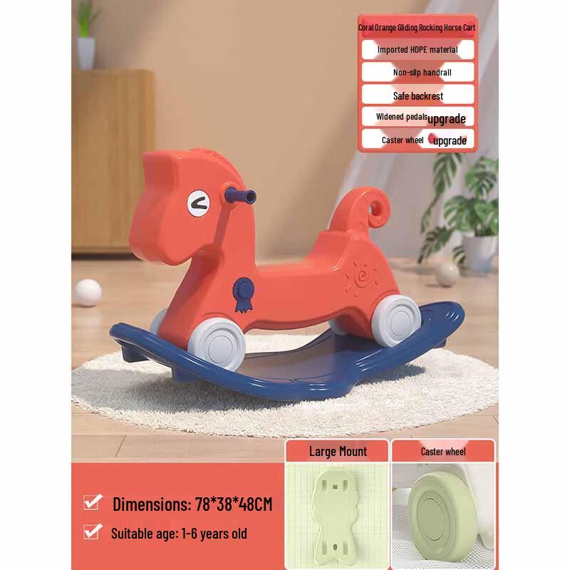 KODENOR 3-in-1 Baby-Schaukelpferd & Rutschauto