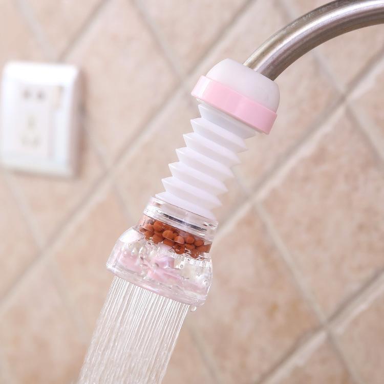Faucet Splash Proof Showerhead Rotating Telescopic Water Filter Nozzle Water-saving Device