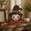 Halloween Gift for Friends Tiered Tray Decorations, Wooden Tabletop Ornaments, Vintage Centerpiece Retro Style Craft Decorations Home Kitchen