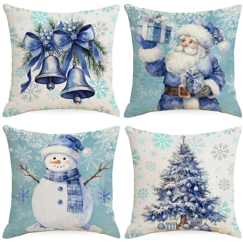 Christmas Embroidered Circle Yarn Pillow Sofa Pillow Cushion Decorative Pillow Cover Without Core