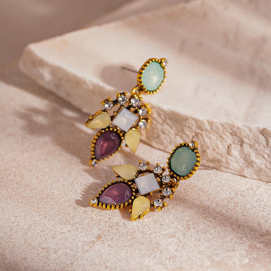 Silver Needle Zircon Geometric Tassel Earrings: Luxurious High-End Fashion Earrings for Women