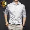 Mens Long Sleeve Solid Business Casual Wrinkle Resistant Formal Shirt