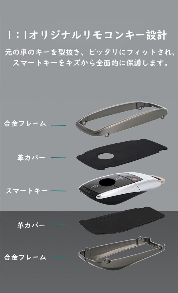 [ontto] Mercedes Benz Exclusive Smart Key Case, Key Holder, Alloy + Leather, Key Cover,