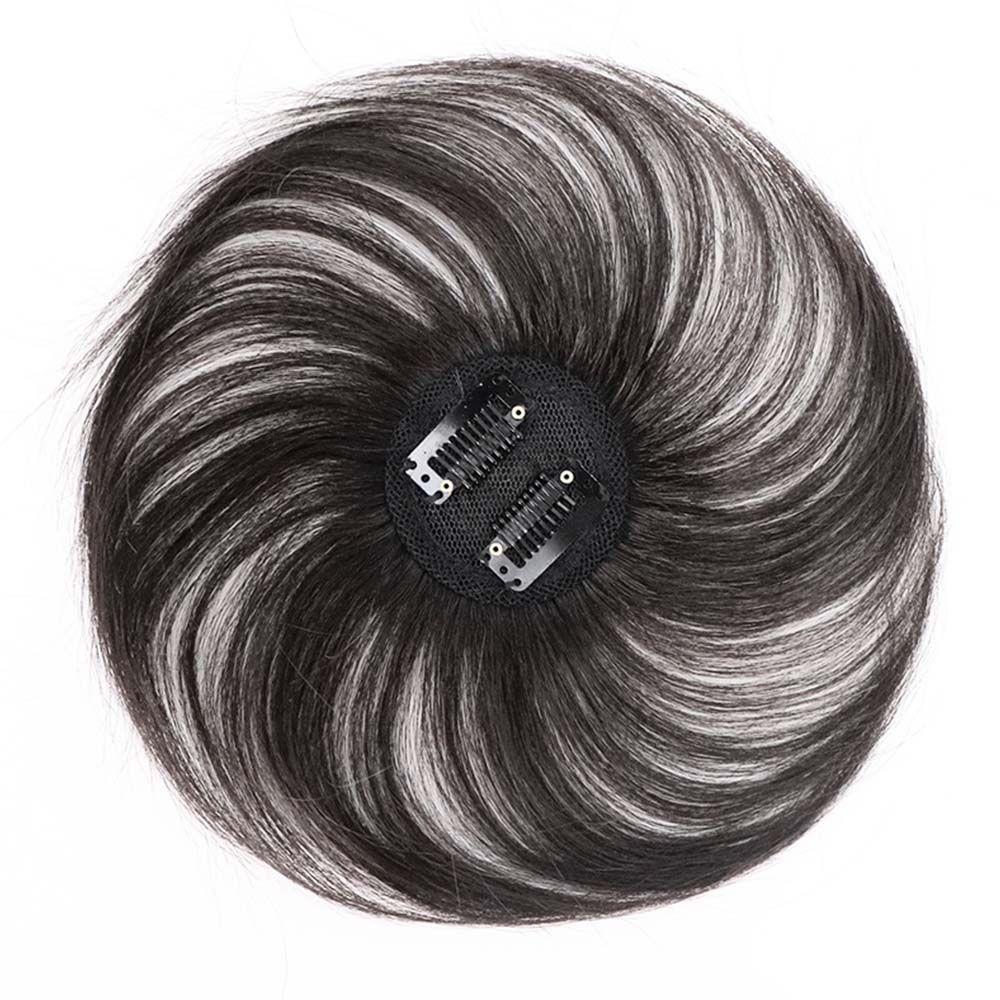 White Hair Top Side Women Wig Hair Pad Clip Synthetic Wig Pads Hair Pieces Seamless Hair Pads