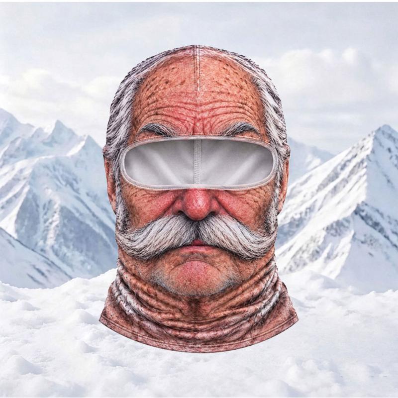 Funny Realistic Face Ski Mask,Old Man Ski Mask Funny Realistic Face ,Novelty Winter Face Cover For Skiing Parties