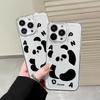 Panda English Luxury Soft Phone Case For iPhone 15 14 13 12 11 Pro Max X XS Max XR 7 8 Plus SE 2020 Case Cover Funda Coque