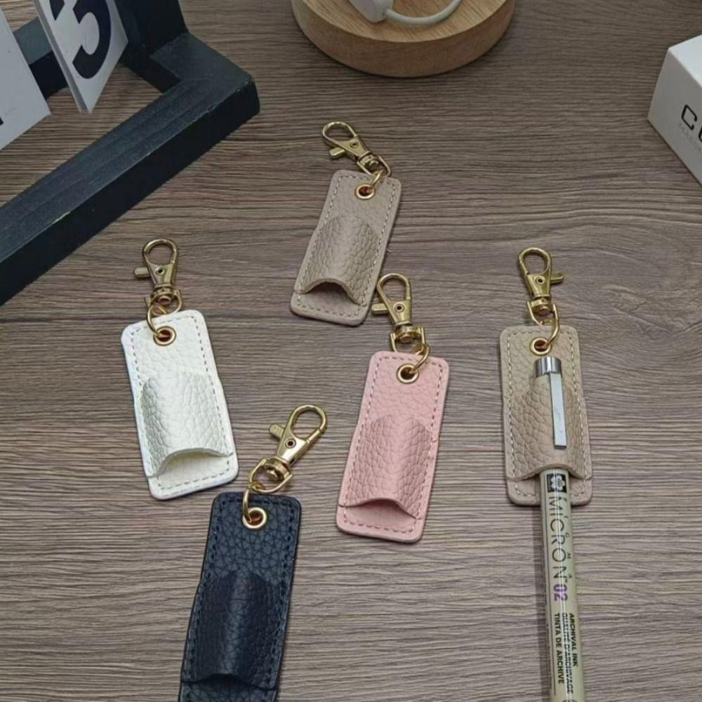 PU Leather Lanyard Pen Holder with Keychain Pen Case Pen Pouch Portable Pen Clip