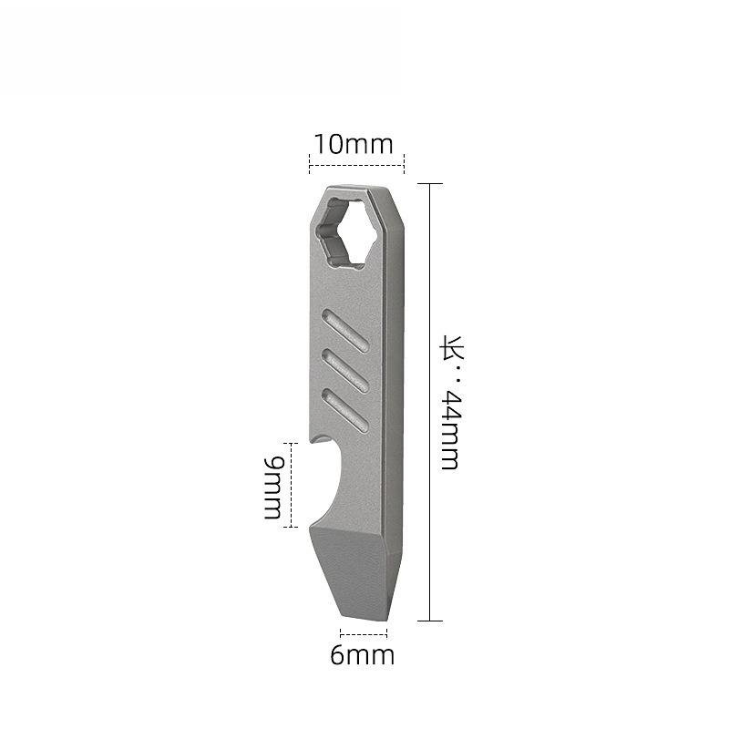 

New TC4 Alloy Pry Bar Bottle Opener Hexagonal Keys EDC Outdoor Tools Multifunctional Equipment Camping Portable Strong Hardnes