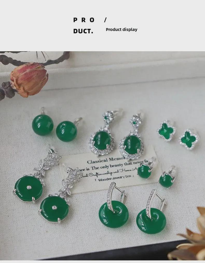 Elegant Retro Zircon Earrings: Chic, Versatile, and Luxurious Silver Needle Design