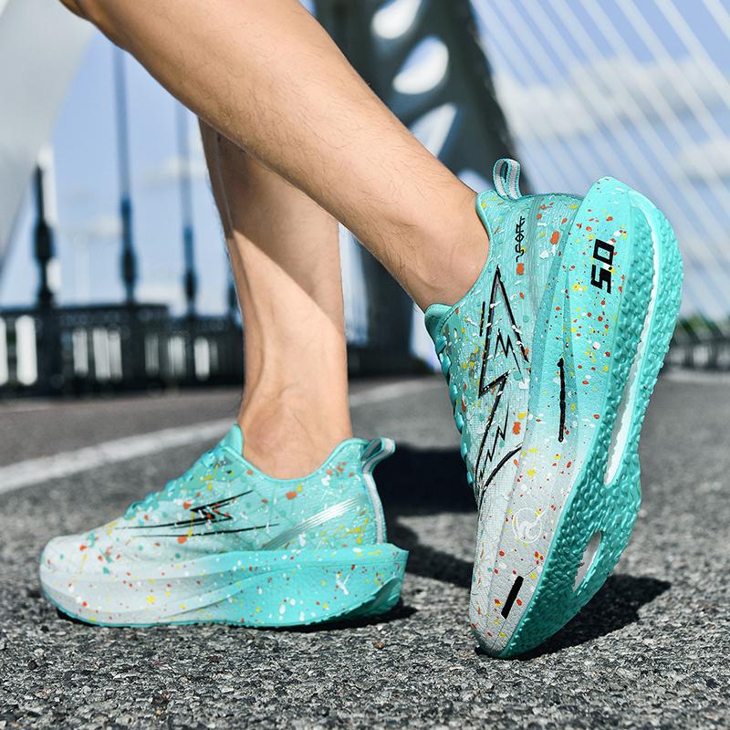 Neue Unisex Marathon Leuchtende Laufschuhe Hohe Qualität Straßen-Joggingschuhe Leichte Komfort-Sneaker Mesh Atmungsaktive Trainer