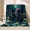 1PC Giant octopus waves light beam Print Blanket Flannel Material Soft Warm for All Seasons Home Outdoor Camping Picnics RV