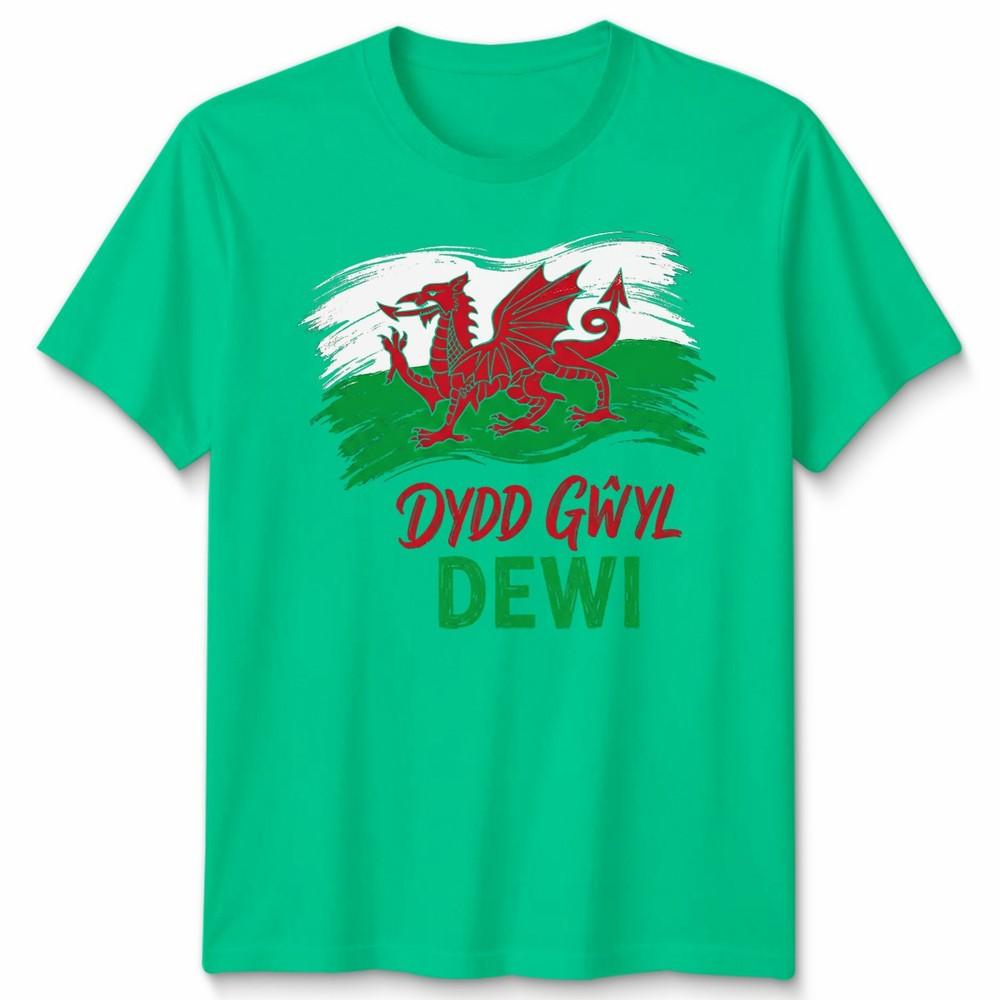 День Святого Давида Dydd Gwyl Dewi Валлийский Cymru Дракон Футболка Унисекс Унисекс S