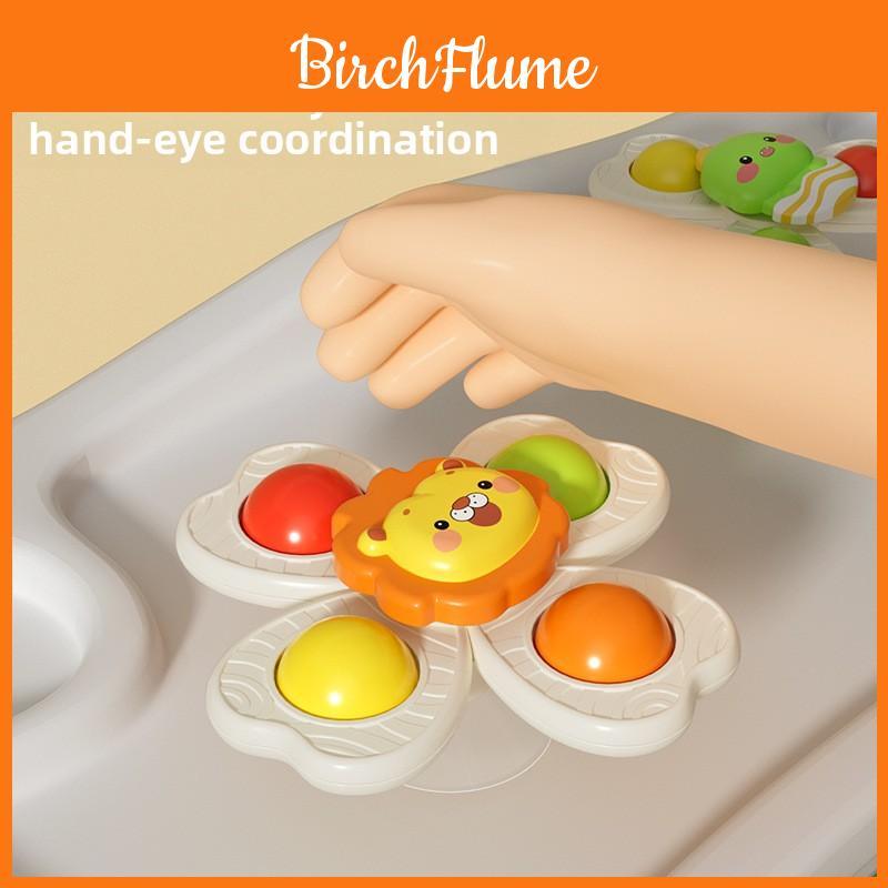 Baby Cartoon Suction Cup Spinner Toy With Rotating Flowers For Infants And Toddlers