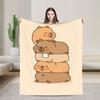 Super Soft Blanket Travel Capybara Cartoon Throw Blanket Flannel Bedspread For Home Decor Novelty Sofa Bed Cover