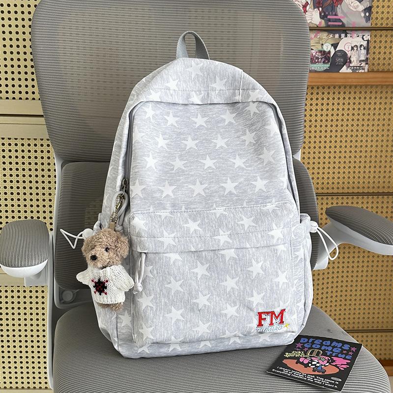 Schoolbag Handsome Mijia New College Style Star Printed Backpack Female Students Large Capacity Lightweight School Bag Junior High School Backpack