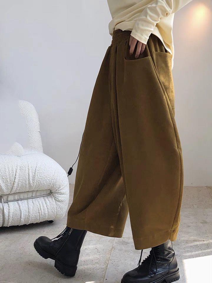 

Женские ретро-штаны-морковки в японском и корейском стиле – универсальные широкие шаровары на весну/осень Extra Large коричневый