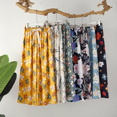Spring and Summer Thin Home Pants Women's Floral Sweet Casual Can Be Worn Outside Loose Home One-piece Pajamas Trousers