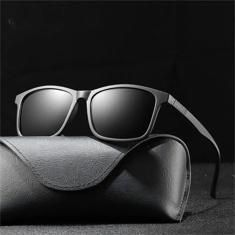 New Black Men Sunglasses Vintage Square Ultra Light Frame Driving Fishing Sun Glasses For Women Uv400 Eyewear