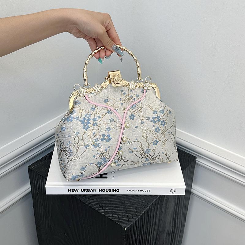 

Вышитая золотая сумка для ручной носки женская новая высококлассная сумка-цепочка сумка через плечо синий