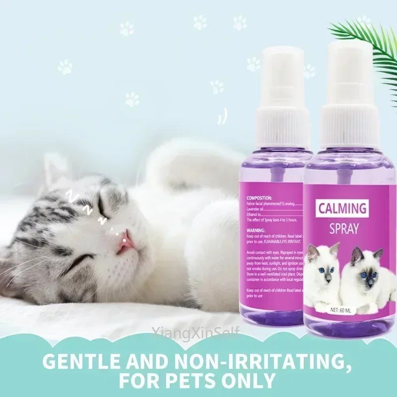 Spray calmante da 60ml Feromoni anti-stress per gatti Spray lenitivo emotivo Articoli per la salute e la pulizia per gatti