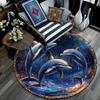 Dolphins Round Area Rug,Carpet Rug for Living Room Bedroom Sofa Playroom Decor,Non-slip Floor Mat