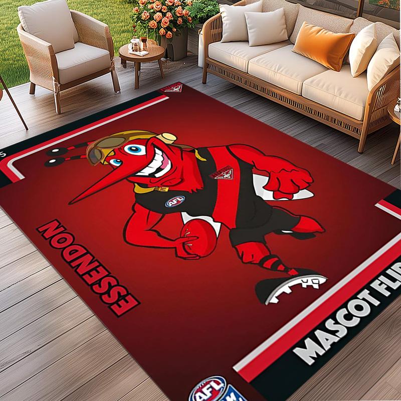 Essendon Football Print Rug, Washable Floor Carpet, For Entryway Dorm Laundry Room Office Study, Home Decor Birthday Christmas Gift