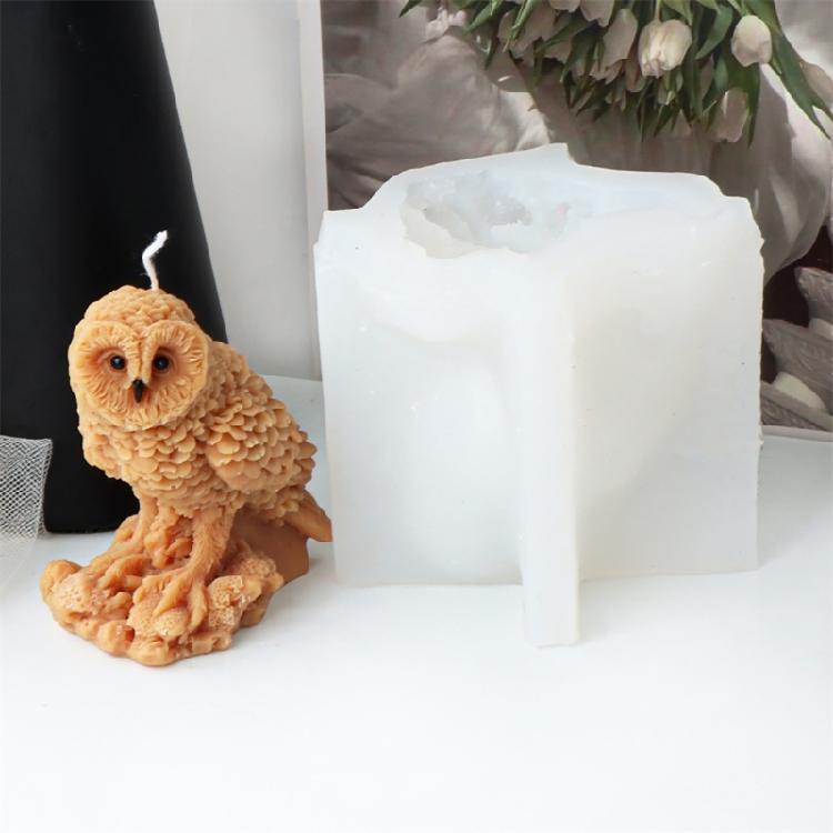 Home Decors Owl Candle Silicone Mould Sturdy Silicone Owl Shaped Candle Casting Mould for Professional and Beginners