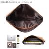 Whatna Natural Cowhide Leather Second Bag, Men's Clutch Bag, Large File Bag, Envelope Bag, Fits A4 Size and 15.6-inch iPad Pro, Wedding Bag, Formal