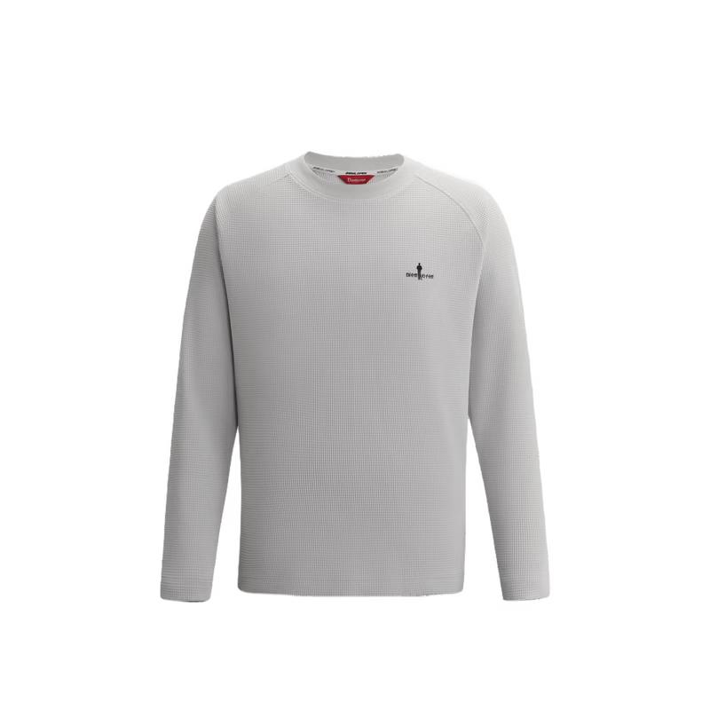 

Men s Waffle Knit Long Sleeve Round Neck T-Shirt XL