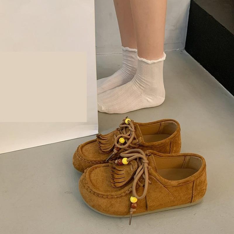 Moda retrô outono feminino solas macias não cansam, sapatos canguru, sapatos únicos e sapatos Doudou.