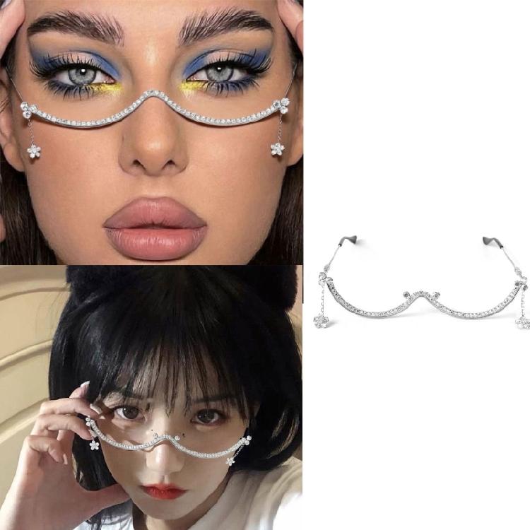 Modern Eyeglass Frame Sparkling Rhinestones Embellishments Practical Metal For Enhancing Style And Everyday Wear