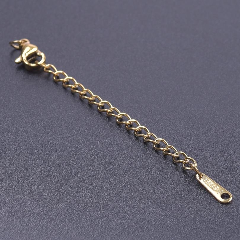 High Quality Waterproof Heart Rectangle Stainless Steel Extention/Tail Chain DIY Jewelry Making Supplies Metal Handmade Necklace