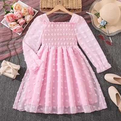 Children's Pink Dress for Spring and Summer,  Sweet and Elegant Princess Dress for Girls