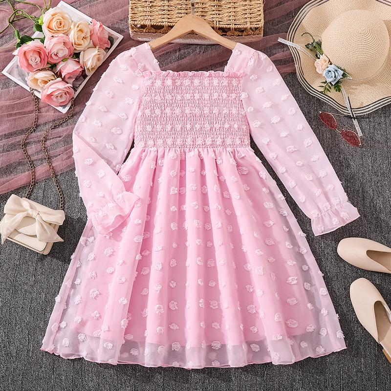 

Girl Long Sleeves Dress Children Kid Casual Princess Dresses Clothes 9Y